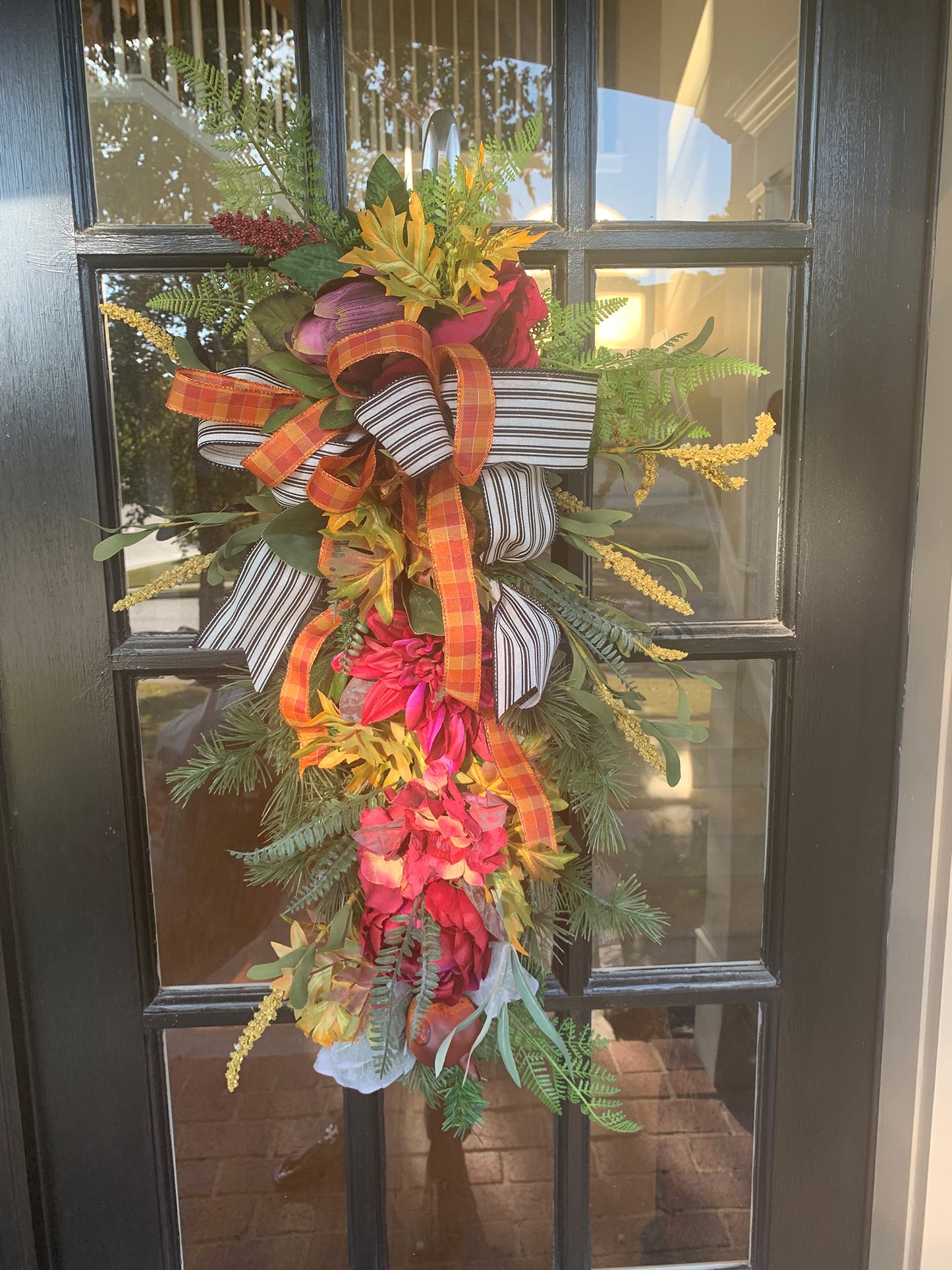 Fall Ribbon Door Swag