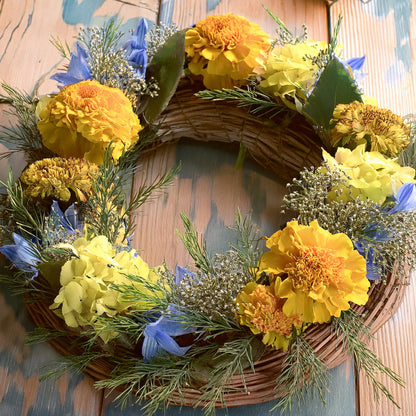 Marigold Phlox Fall Door Wreath