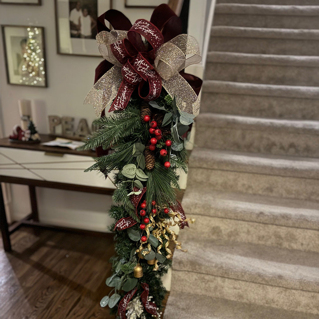 Cherry Burgundy Stairway Garland