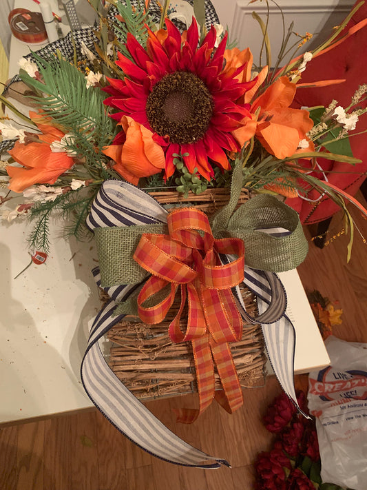 Sunflower Fall Door Basket